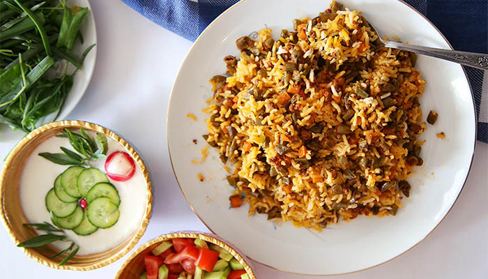 طرز تهیه لوبیا پلو