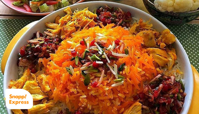 طرز تهیه هویج پلوی مجلسی با مرغ