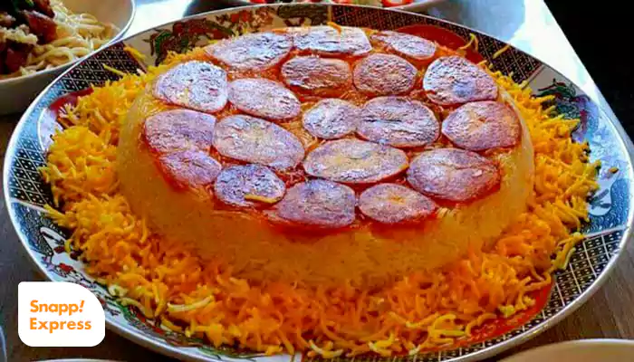 ته چین سیب زمینی با مرغ