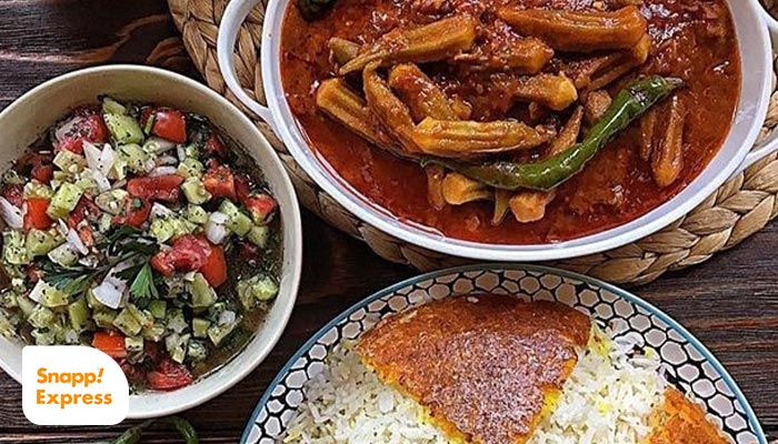 خورشت بامیه با مرغ مجلسی