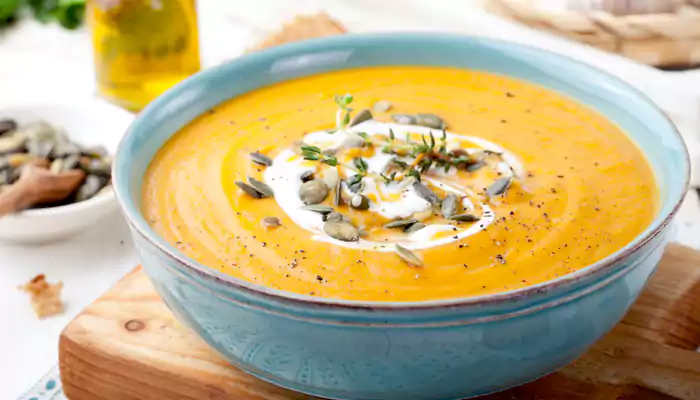 طرز تهیه سوپ کدو حلوایی با شیر