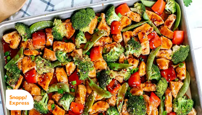 طرز تهیه مرغ در فر با سبزیجات