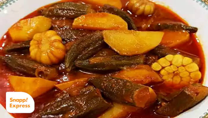 غذا با بامیه خورشت با بامیه و کدو