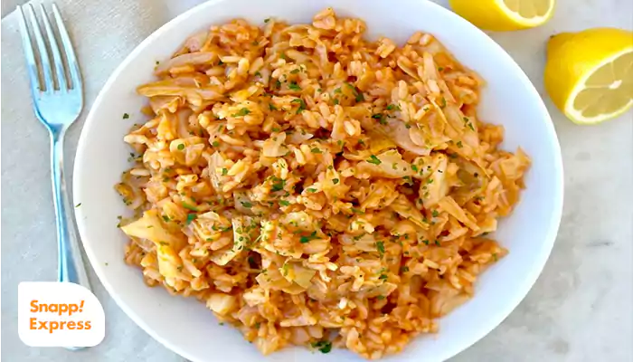 کلم پلو تهرانی با مرغ