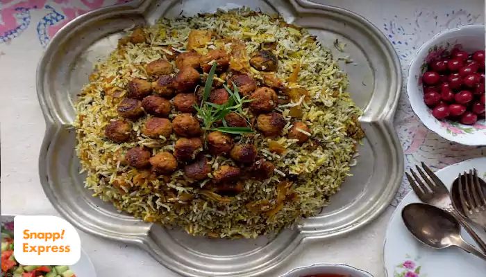 کلم پلو تهرانی با گوشت قلقلی