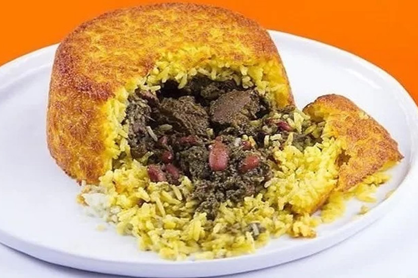 طرز تهیه ته چین قورمه سبزی