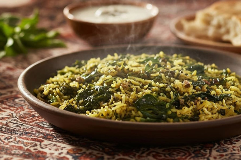 طرز تهیه اسفناج پلو