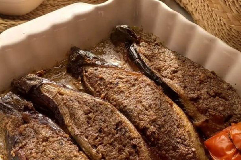 طرز تهیه بادمجان شکم پر
