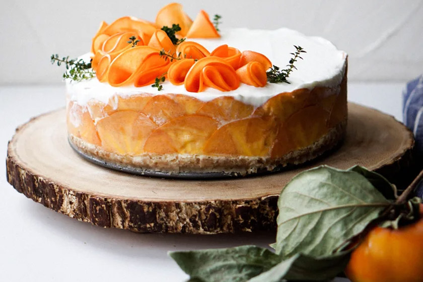 طرز تهیه چیزکیک خرمالو