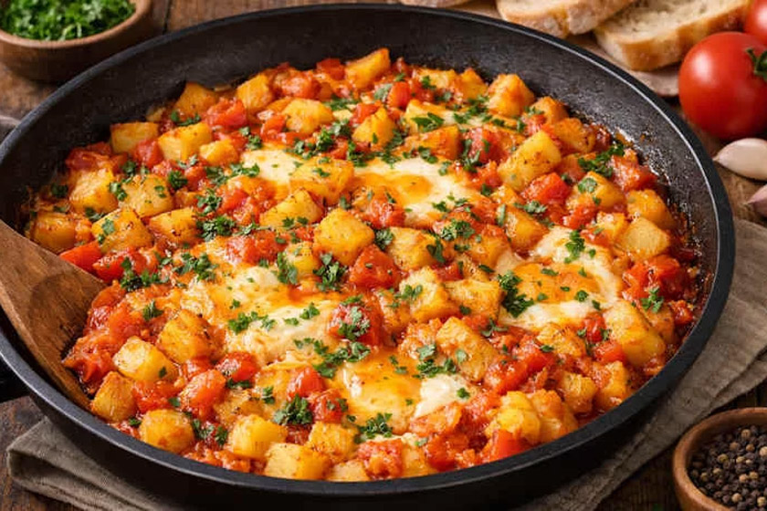 طرز تهیه املت سیب زمینی