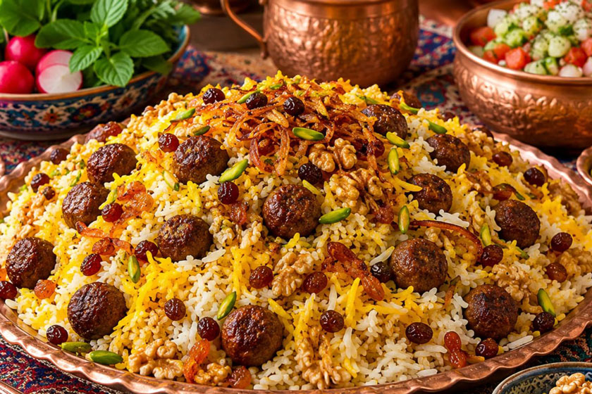 طرز تهیه قنبر پلوی شیرازی