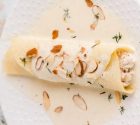 طرز تهیه کرپ مرغ و اسفناج با سس خامه‌ای